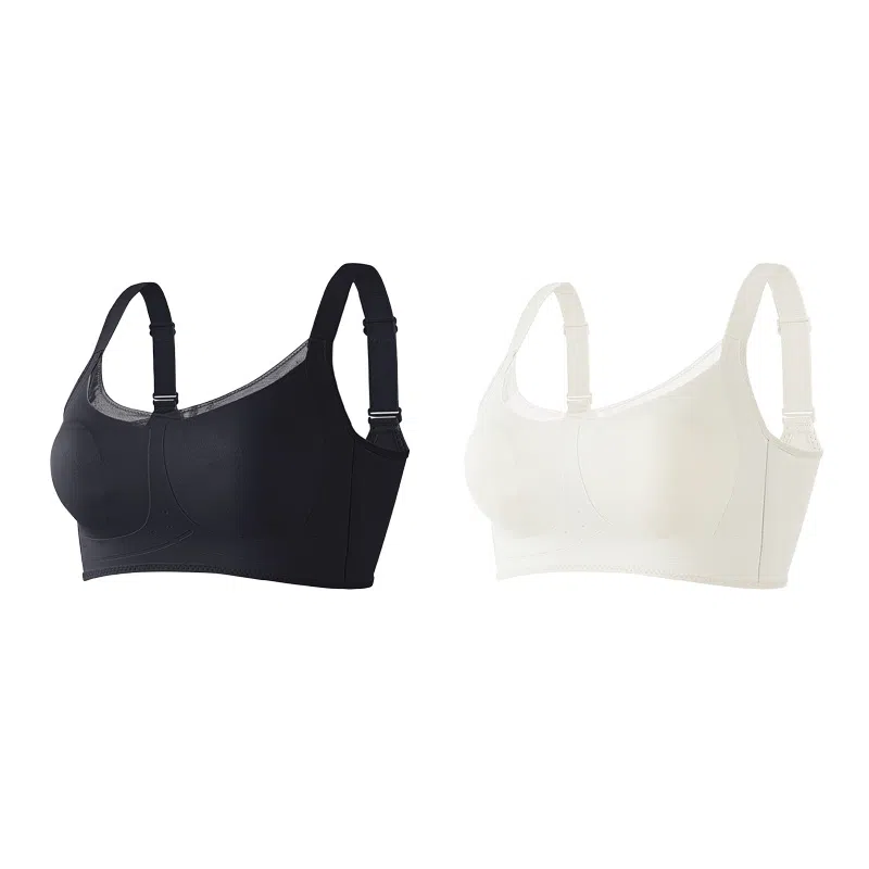 欧迪芬 裸感无痕冰丝轻薄透气亲肤柔软软支撑大胸显小上托聚拢防下垂收副乳夏季冰凉感两件装文胸 女款