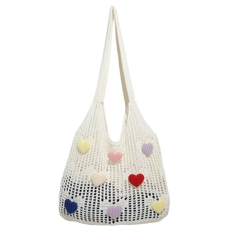 捷朗仕 大容量针织镂空百搭通勤休闲 织物 腋下包单肩包 常规 女款 白色/卡其色/浅蓝色/深蓝色