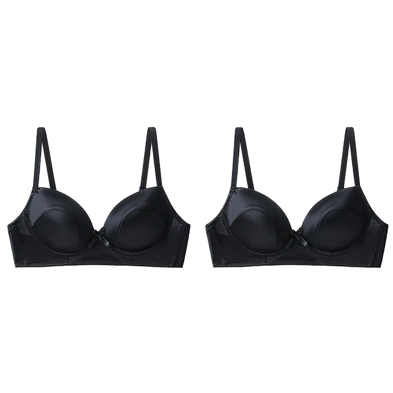 欧迪芬 裸感无痕冰丝轻薄透气亲肤柔软软支撑上托聚拢防下垂收副乳夏季冰凉感两件装文胸 女款