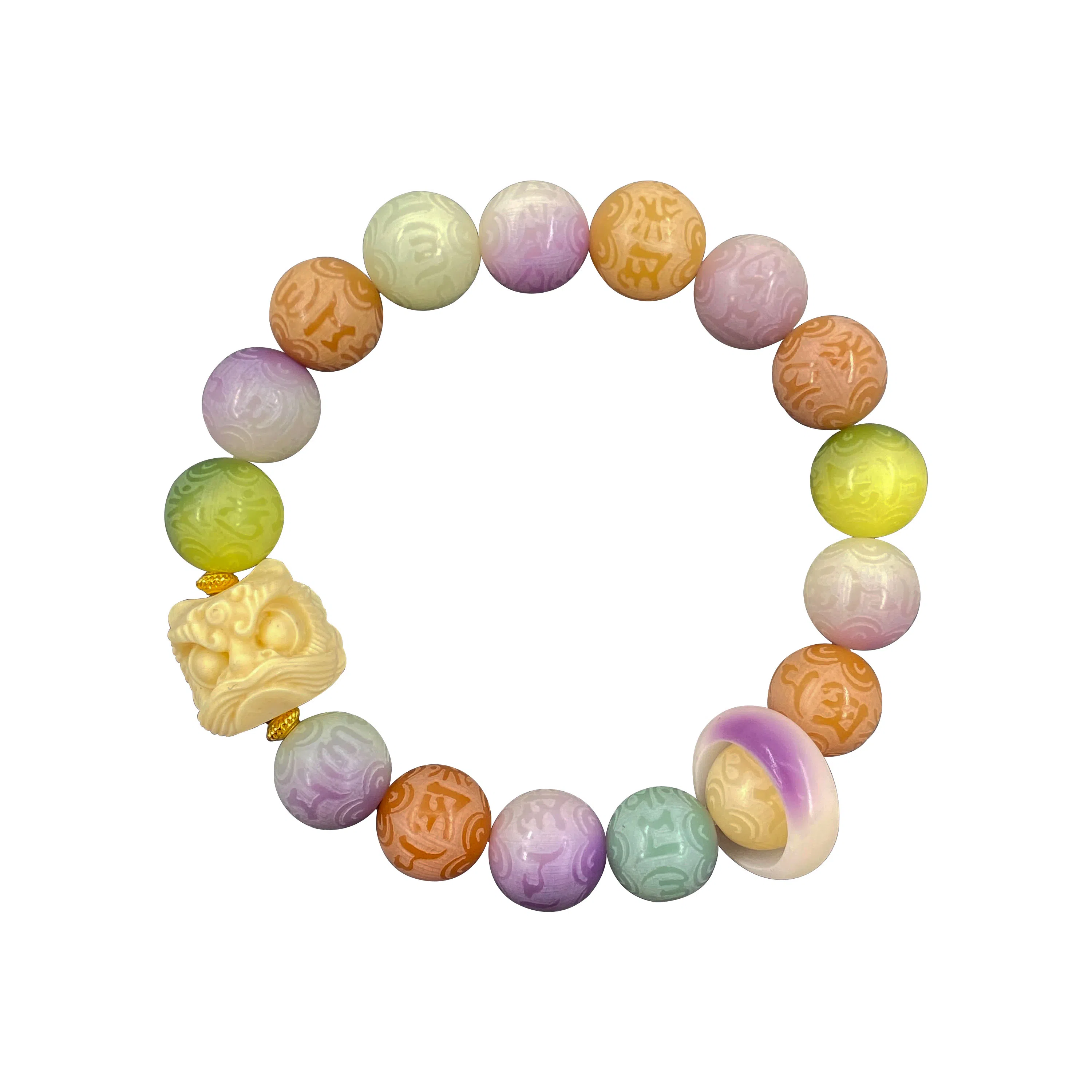 耳玺 六字真言霸气醒狮平安顺遂国风文玩高级感吉祥如意好运连连招财进宝#平安 菩提根 手串 男女同款情侣款