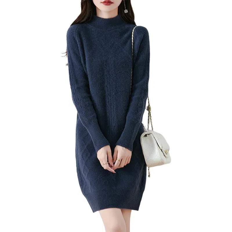 恒源祥 百搭半高领纯色长袖针织衫 女款