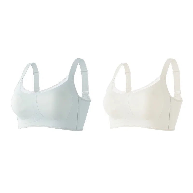 欧迪芬 裸感无痕冰丝轻薄透气亲肤柔软软支撑大胸显小上托聚拢防下垂收副乳夏季冰凉感两件装文胸 女款