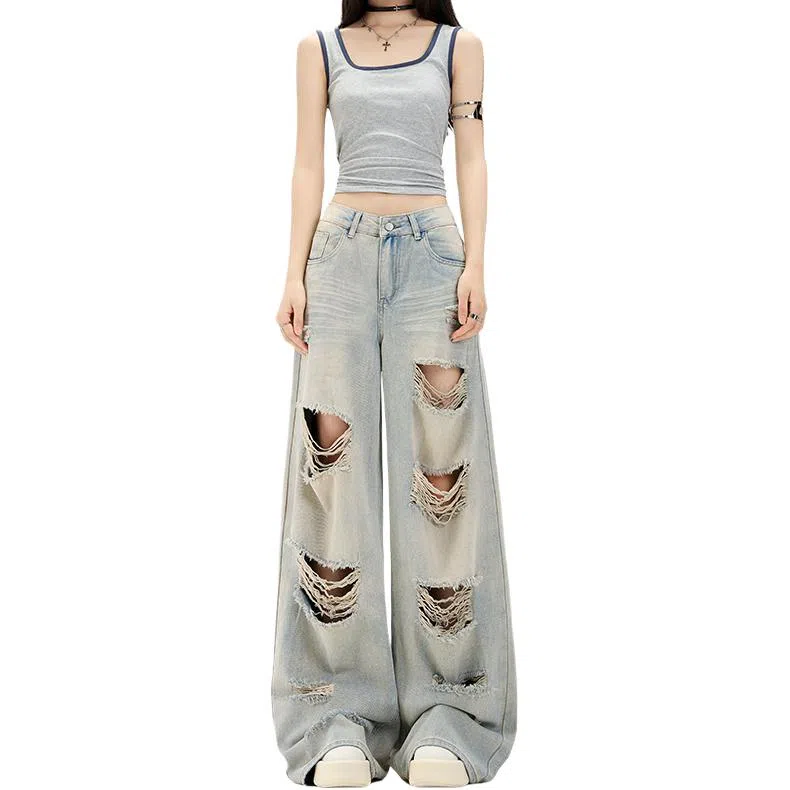 玫丝朵 潮流百搭简约时尚牛仔裤 女款