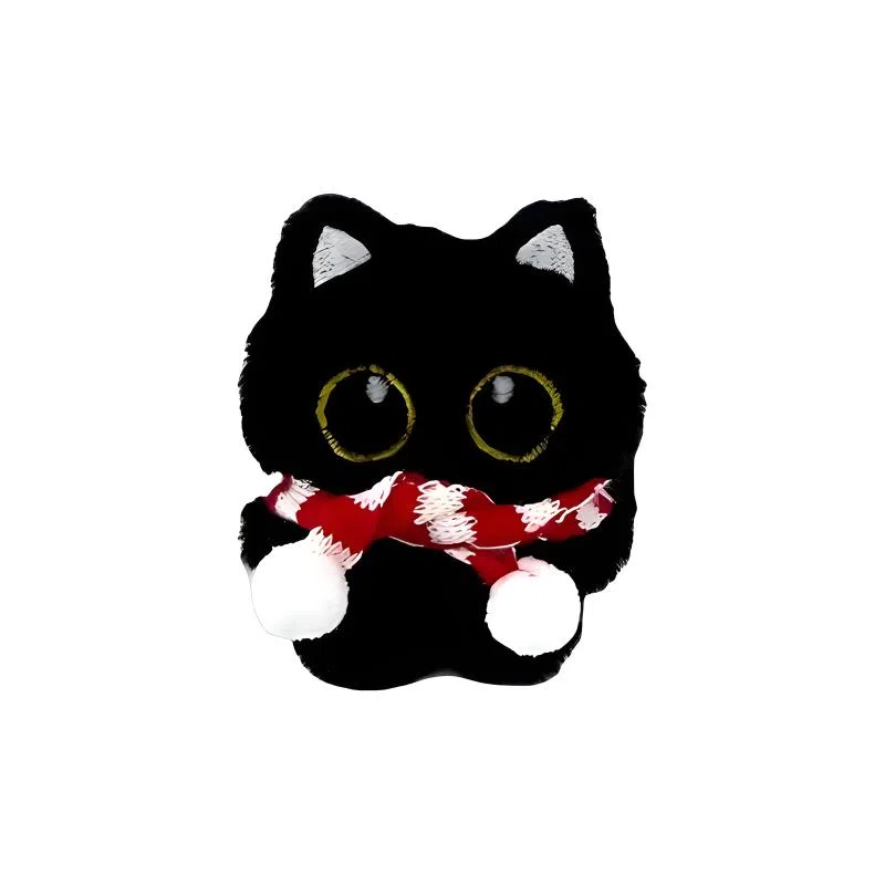 丹琴 煤球小黑猫咪 可爱卡通精灵玩偶萌趣创意手玩把件公仔书包背包挂饰百搭汽车钥匙扣 毛绒 挂件 男女同款情侣款