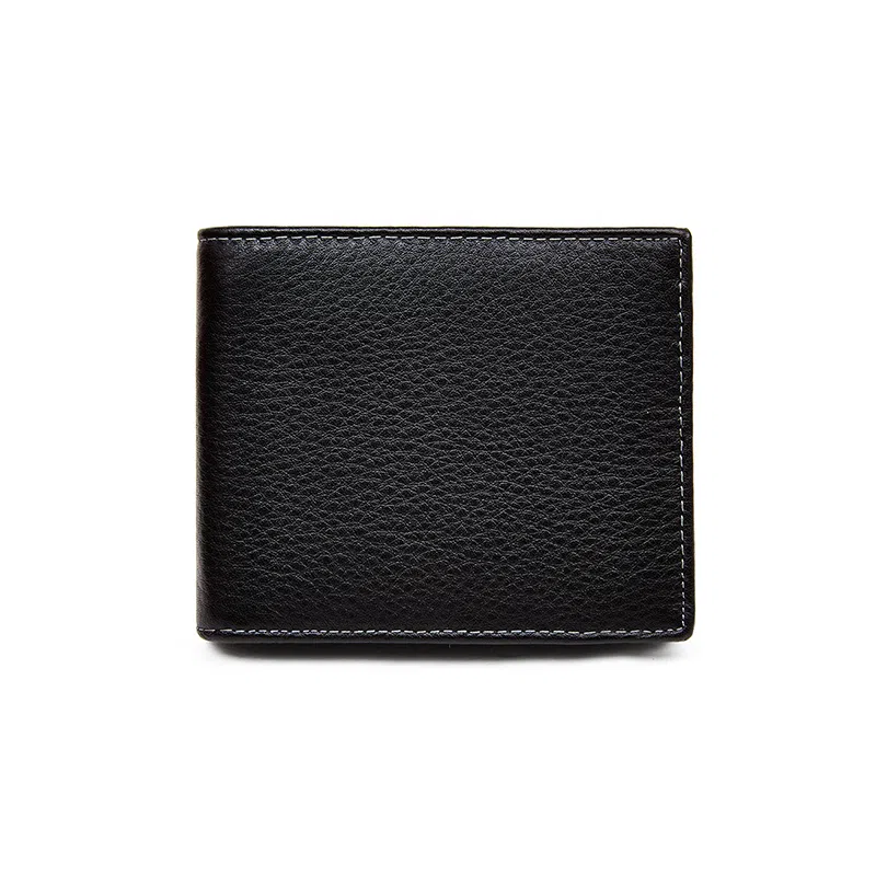 老人头 便携商务百搭 牛皮 钱包 常规 男款 黑色