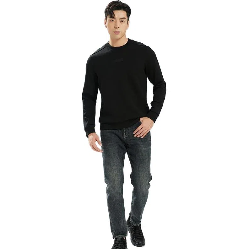 古鲨 简约百搭刺绣长袖卫衣 男款