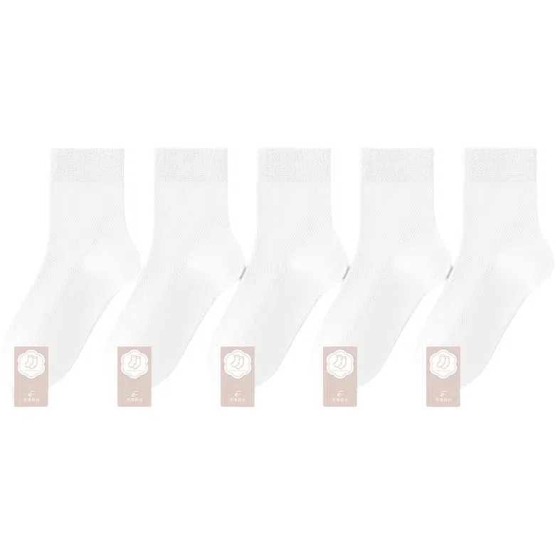 黛梦恋 网眼薄款纯棉吸汗中筒袜 女款