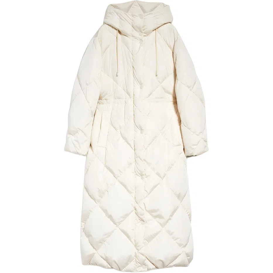 WEEKEND MaxMara Quilted Hoodie Cotton Jacket White
