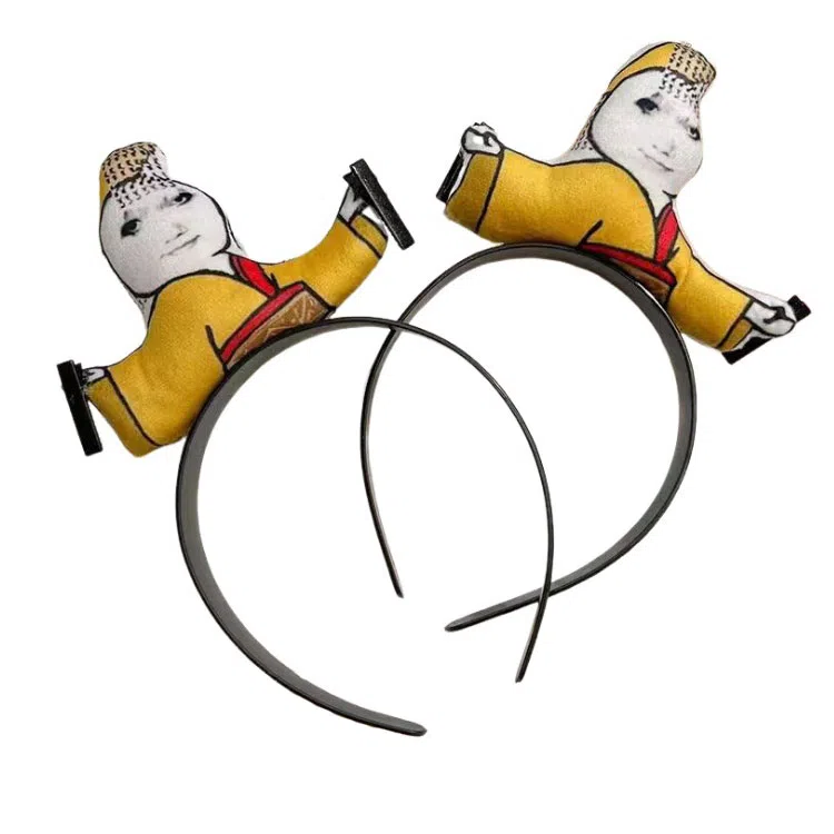 欧洛伊 趣味搞怪发箍皇上膜拜龙图 聚会装饰头箍