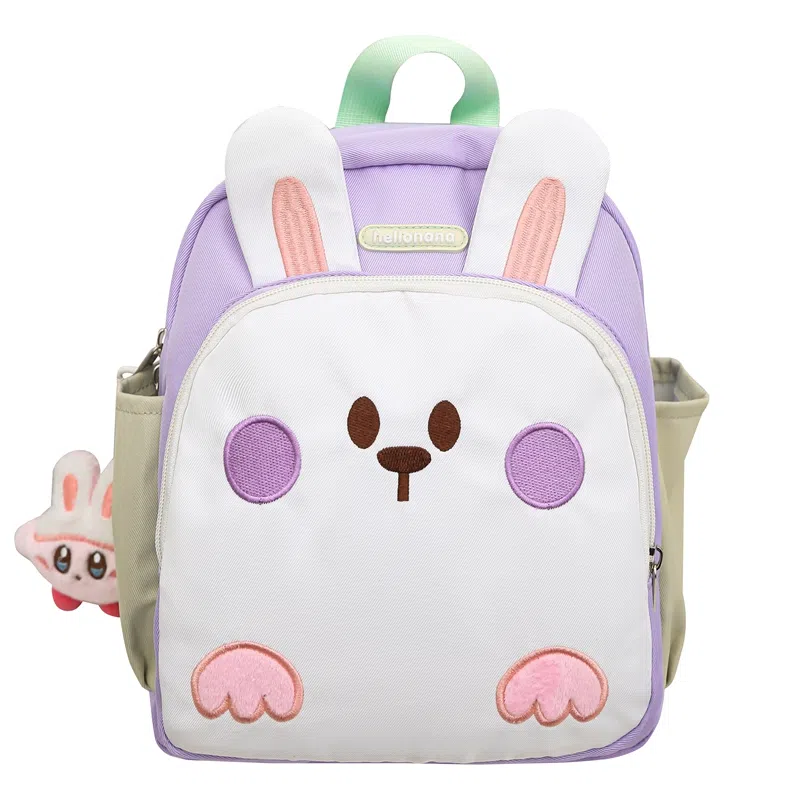 醇龙 幼儿园书包便携童趣宝宝背包卡通可爱小兔子 尼龙 双肩包 儿童款 白色/蓝色/紫色/粉色/黄色