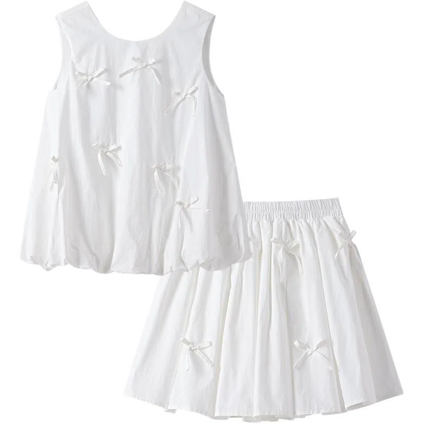 THREE Bow Tie Sleeveless Set