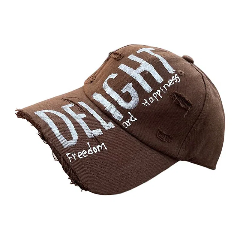 浪莎 时尚涂鸦字母破洞潮流风 棉 鸭舌帽 男女同款情侣款