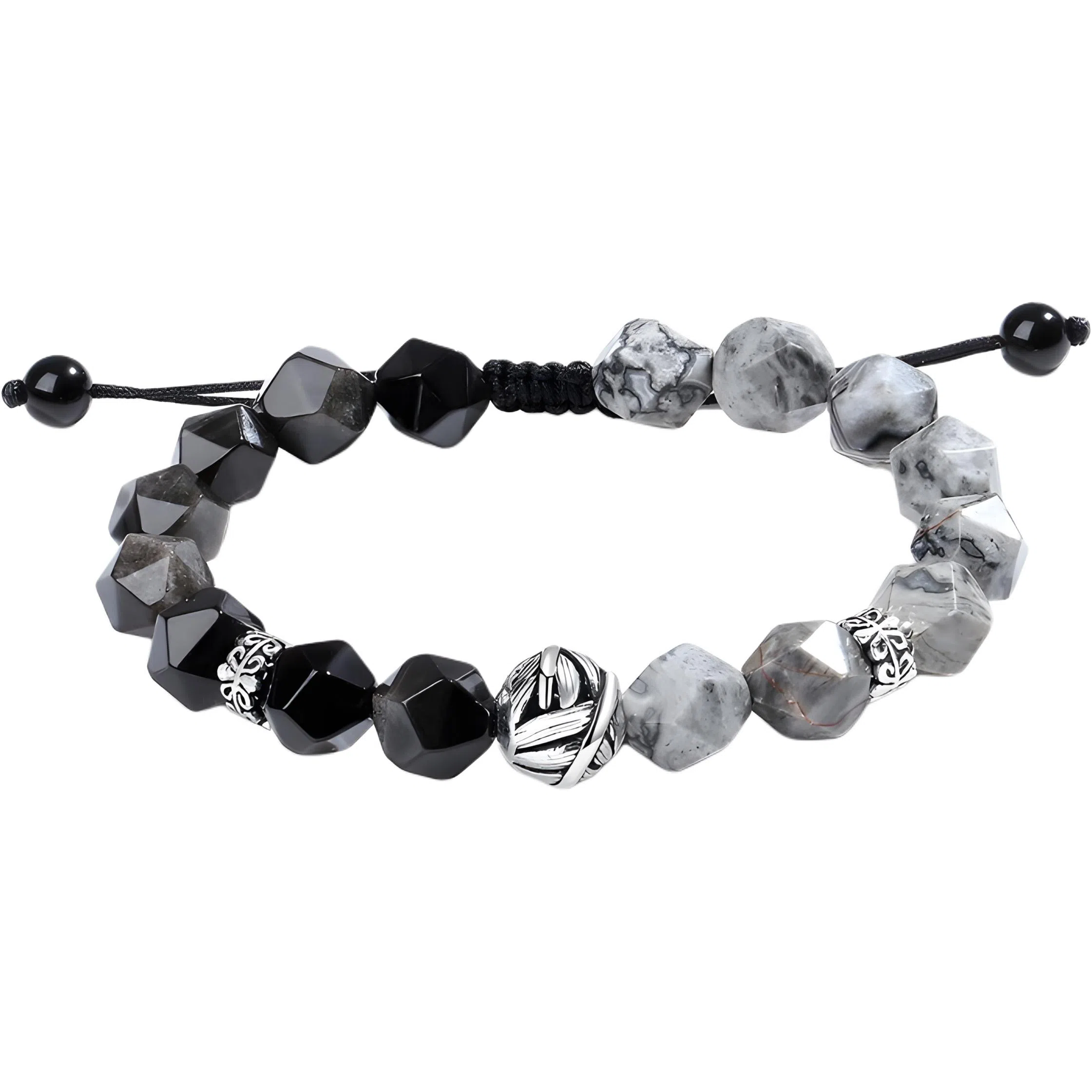 华髻 招财平安转运国潮事业高升学业上岸卷叶转运珠新中式本命年招财小众#好运 黑曜石 手链 男女同款情侣款