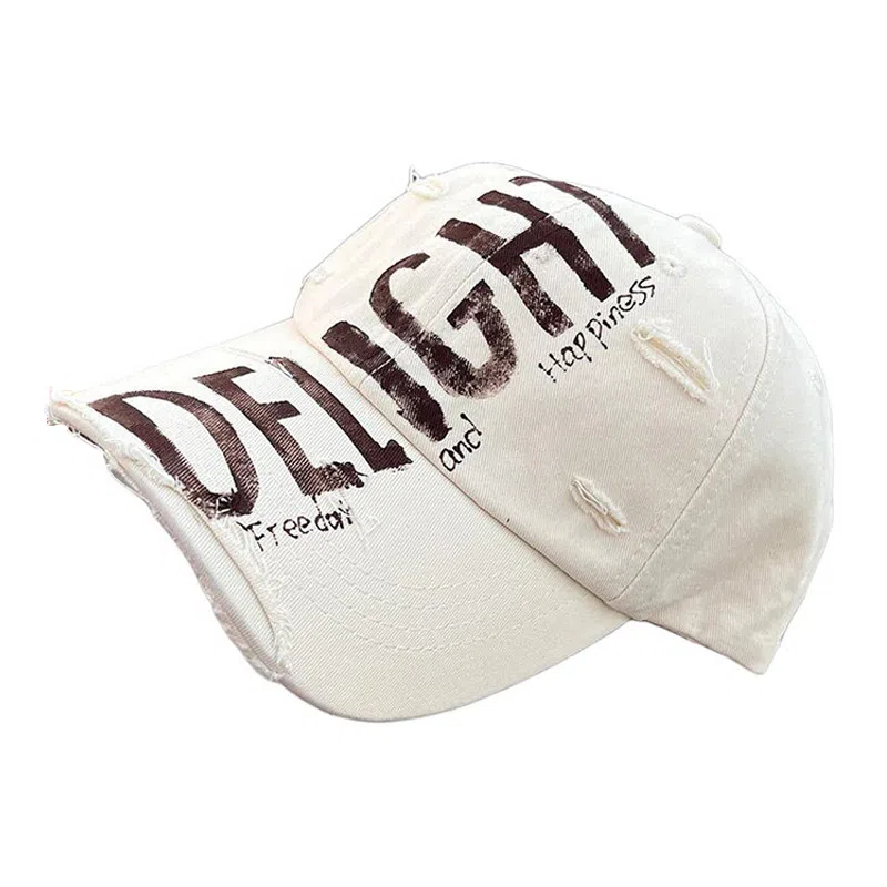 浪莎 时尚涂鸦字母破洞潮流风 棉 鸭舌帽 男女同款情侣款