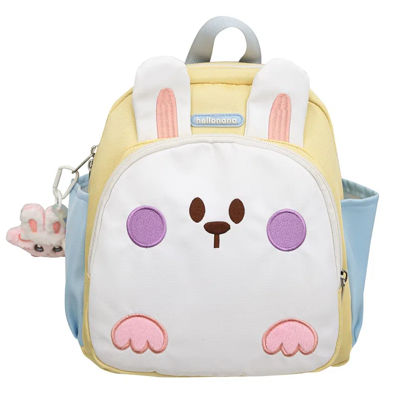醇龙 幼儿园书包便携童趣宝宝背包卡通可爱小兔子 尼龙 双肩包 儿童款 白色/蓝色/紫色/粉色/黄色