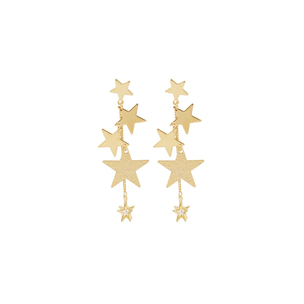 希遇 星河坠影耳 国潮 轻奢气质高级感甜美小众法式优雅设计感 日常经典百搭首饰#好运 合金 耳环 女款