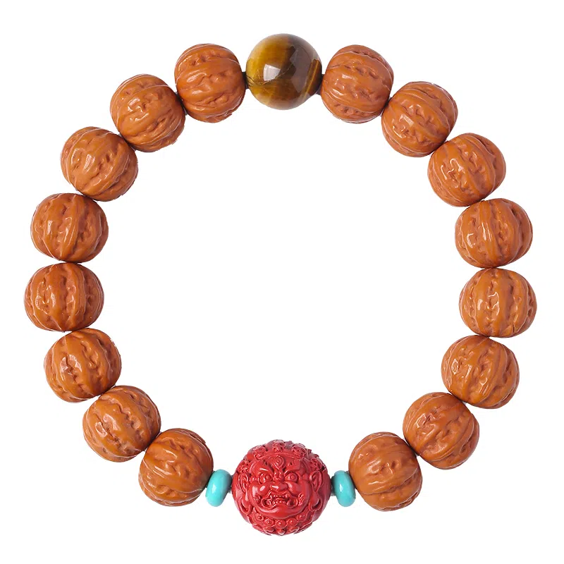 木盛缘 【京八棱  朱砂貔貅  吸金纳福】佛珠念珠文玩#好运 猴头核桃 手串 男女同款情侣款