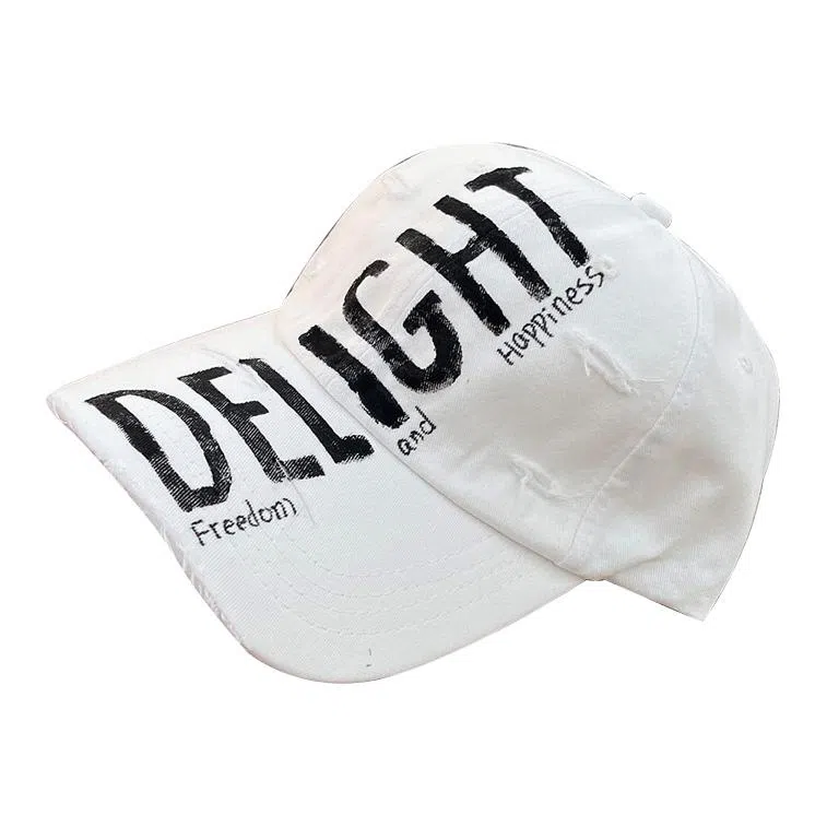 浪莎 时尚涂鸦字母破洞潮流风 棉 鸭舌帽 男女同款情侣款