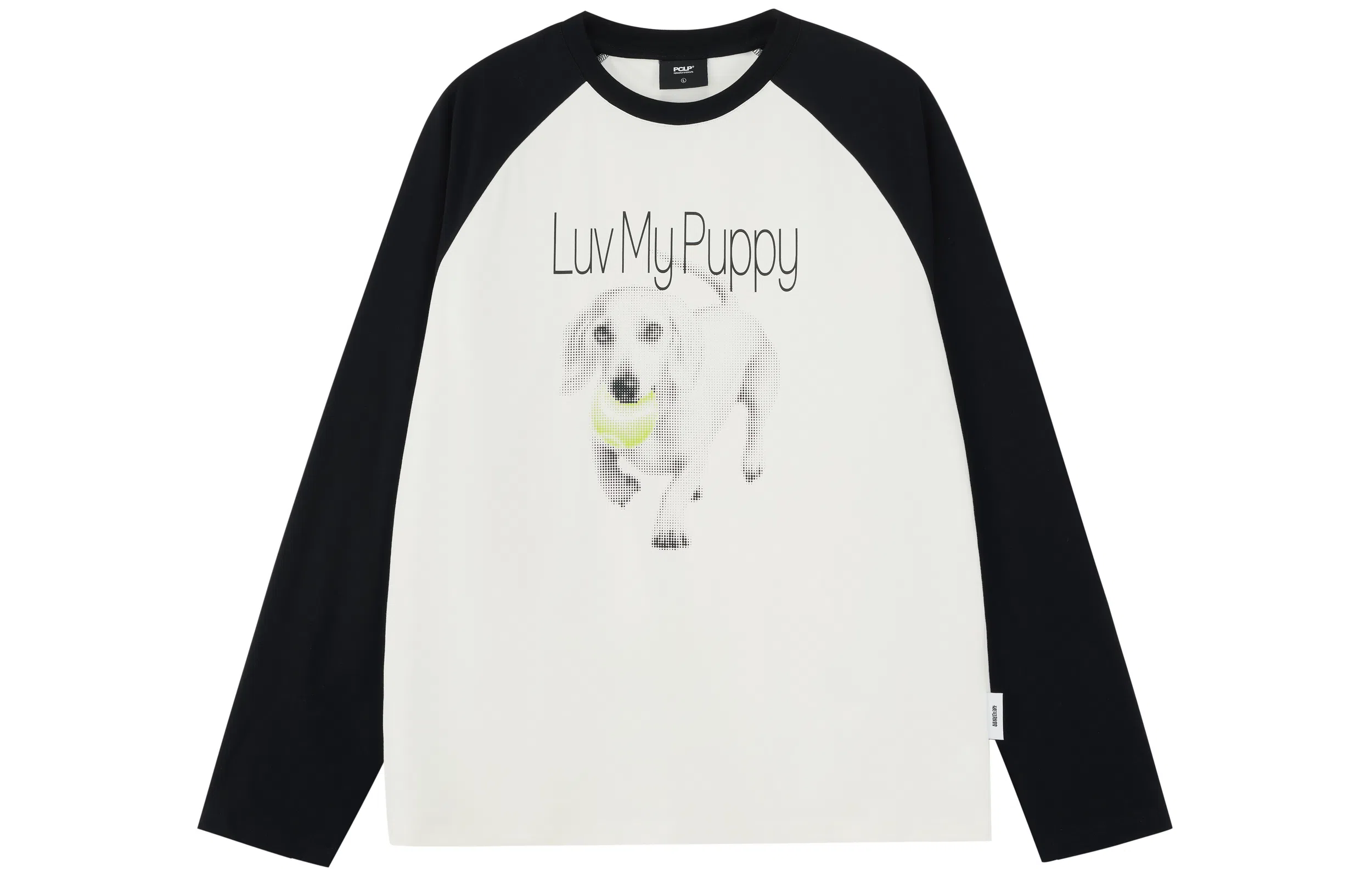 PCLP Fuzzy Dog Print Long Sleeve Tee
