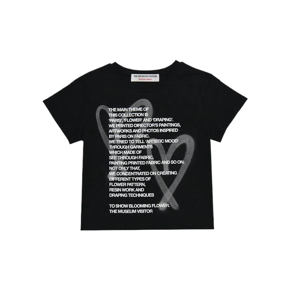 THE MUSEUM VISITOR CROP HEART SPRAYED T