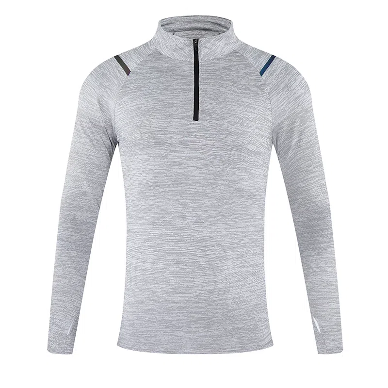 左岸 冰丝透气弹力立领半开胸拉链卫衣男士运动长袖日常通勤休闲紧身衣健身服女吸汗跑步上衣修身显瘦健身衣 男款