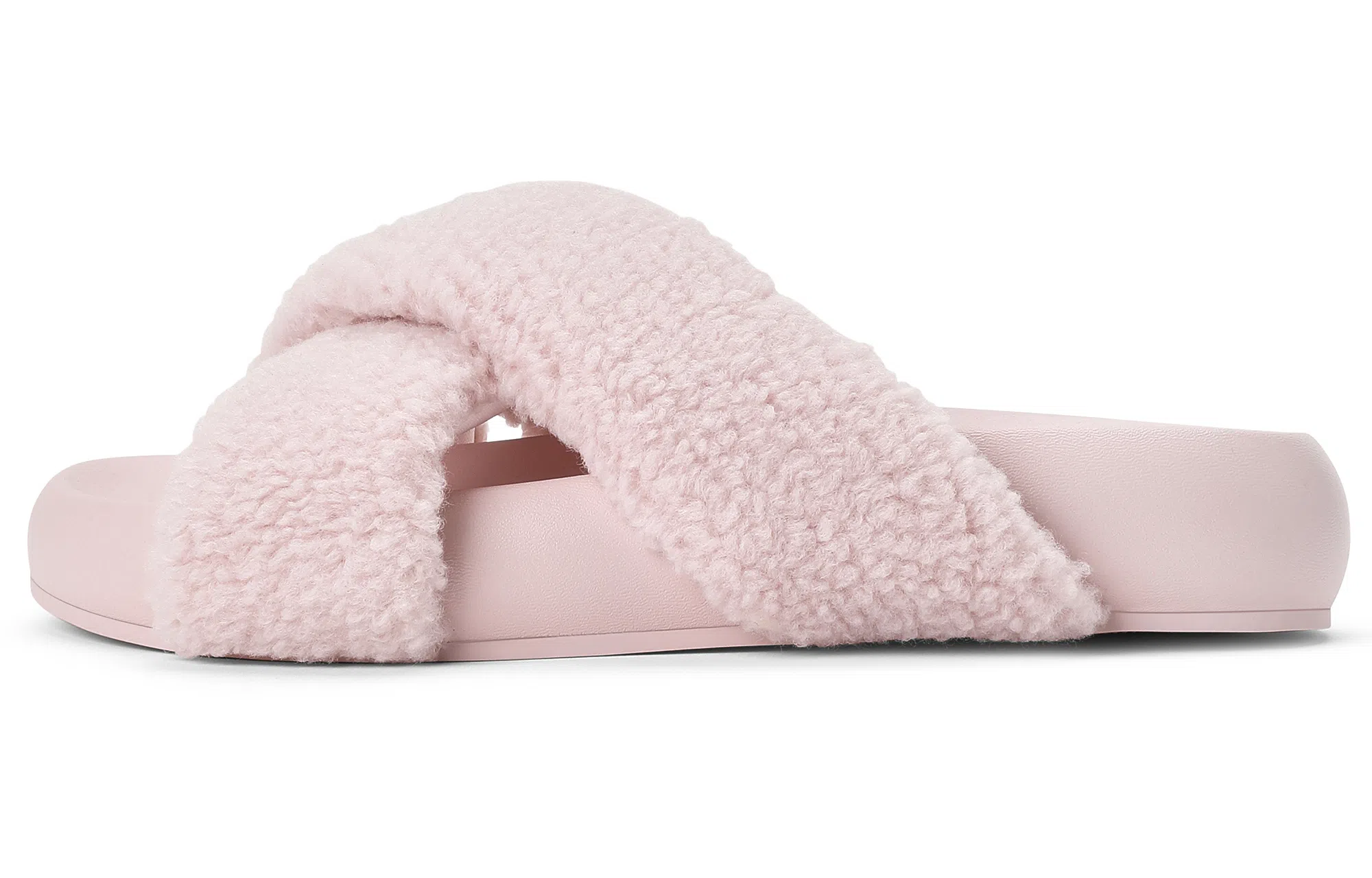 CHARLES&KEITH Plush Cross Strap Slides