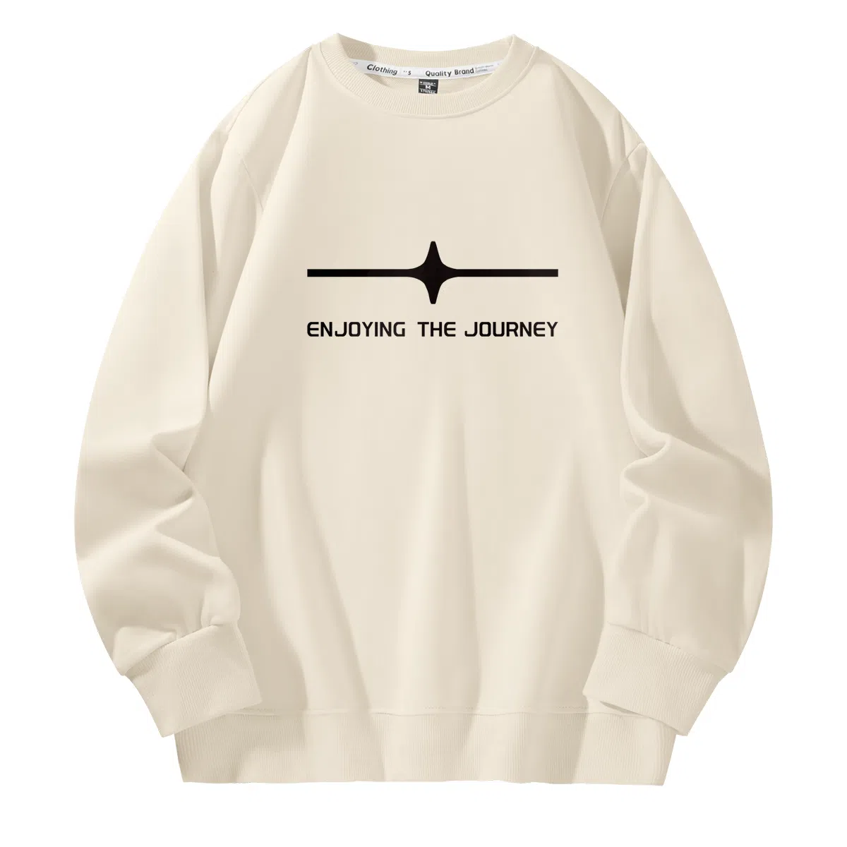 棉致 星光十字简约纯色复古休闲柔软抗皱舒适基础百搭美式街头宽松落肩套头圆领卫衣 男女同款