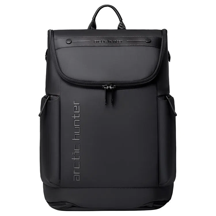 北极猎人 经典休闲潮流百搭短途出差 牛津布 双肩包 男款 黑色