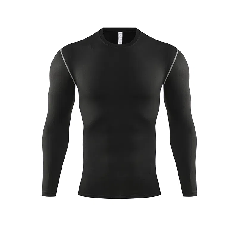 左岸 夏季薄款时尚紧身长袖衫运动速干衣篮球足球跑步训练休闲打底衫健身房百搭上衣修身中腰显瘦健身衣 男款