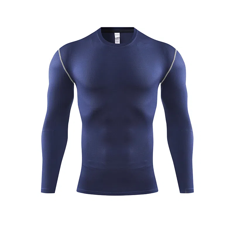 左岸 夏季薄款时尚紧身长袖衫运动速干衣篮球足球跑步训练休闲打底衫健身房百搭上衣修身中腰显瘦健身衣 男款