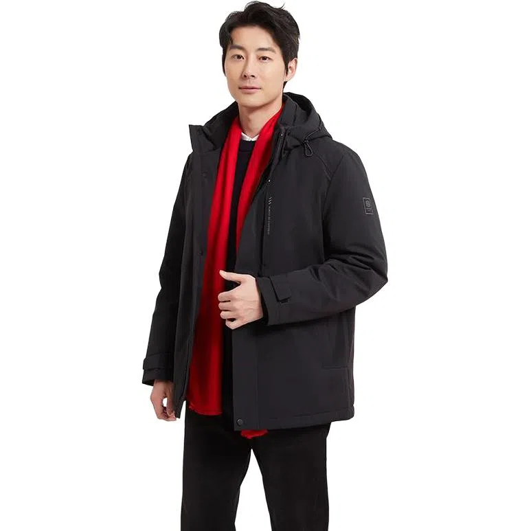 古鲨 派克服高端外套獭兔毛保暖冬装羽绒服 男款