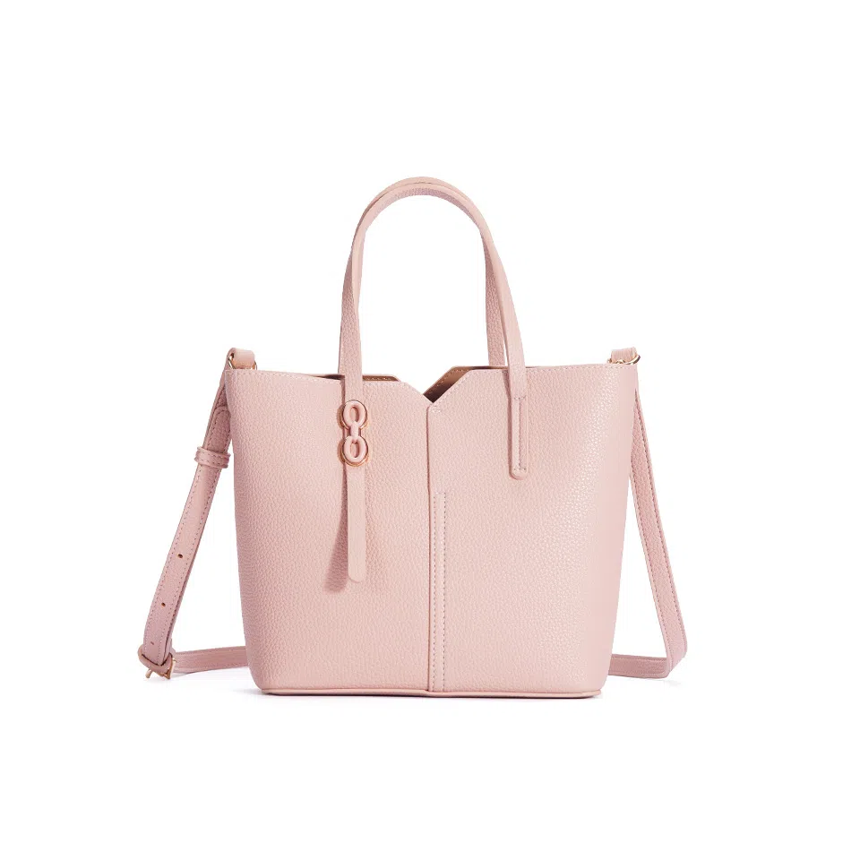 都宝路 精致简约大容量 合成革 水桶包斜挎包 中号 女款 杏色/粉色/米白/黑色