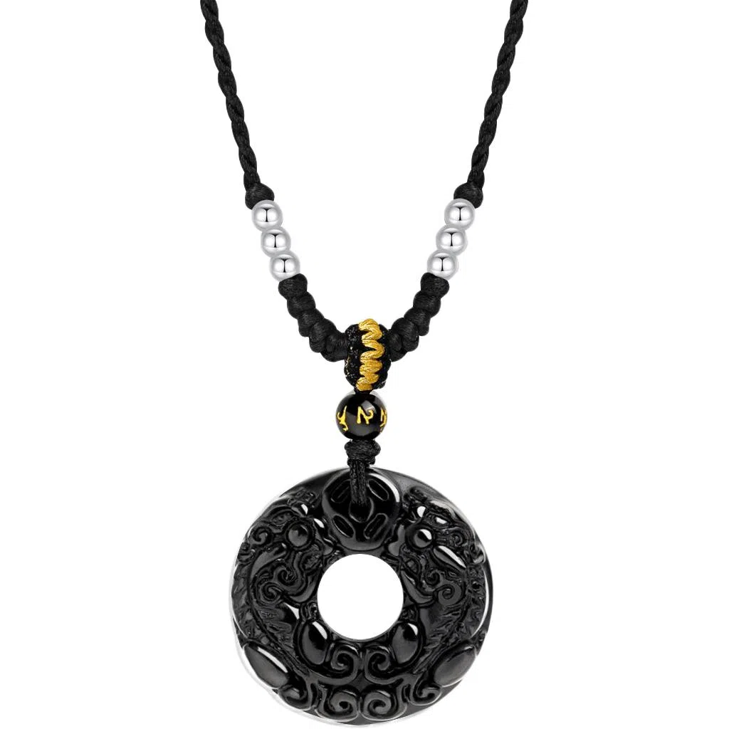 【S990足银纯银 招财纳福】 七好美银 貔貅平安扣 国潮国风精致轻奢时尚优雅 简约小众高级感设计 日常通勤百搭 玉髓 项链 男女同款情侣款