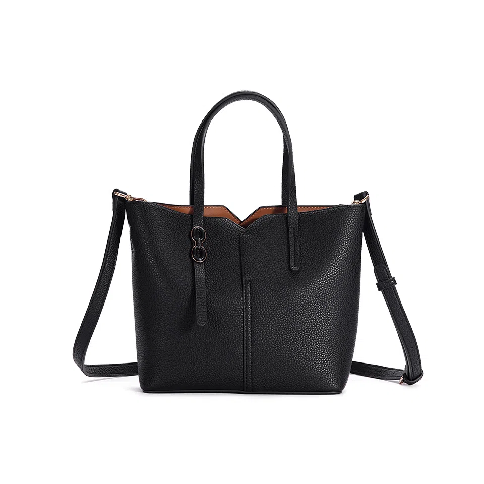 都宝路 精致简约大容量 合成革 水桶包斜挎包 中号 女款 杏色/粉色/米白/黑色