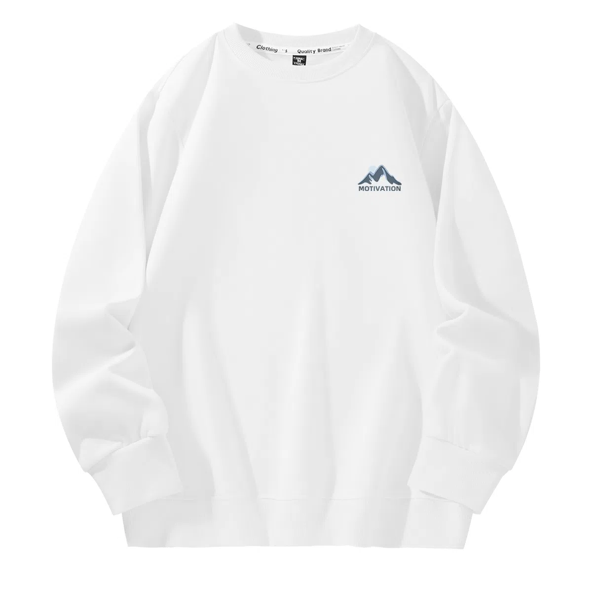 棉致 渐变山脉简约纯色复古休闲柔软抗皱舒适基础百搭美式街头宽松落肩套头圆领卫衣 男女同款