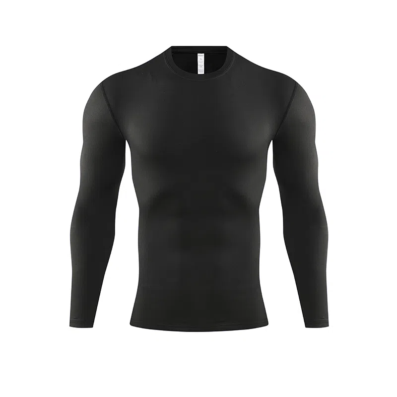 左岸 夏季薄款时尚紧身长袖衫运动速干衣篮球足球跑步训练休闲打底衫健身房百搭上衣修身中腰显瘦健身衣 男款