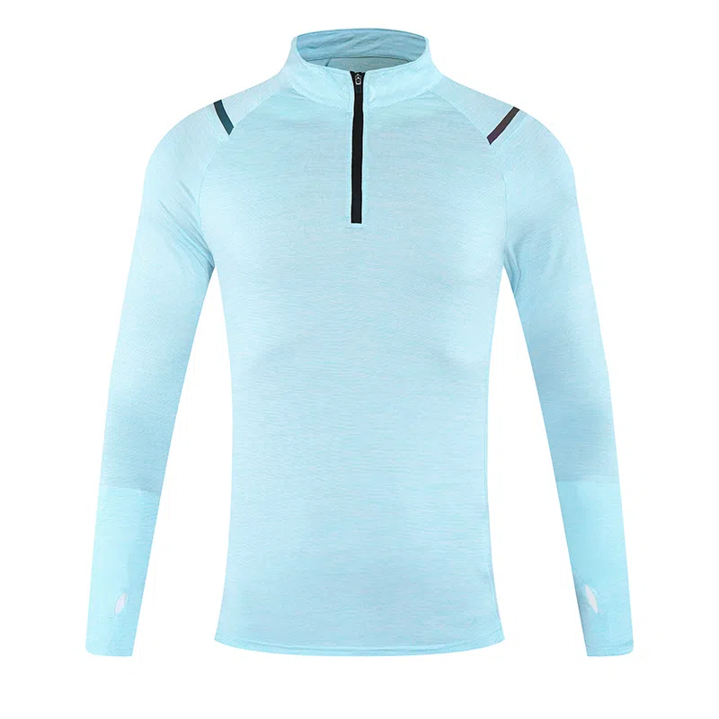 左岸 冰丝透气弹力立领半开胸拉链卫衣男士运动长袖日常通勤休闲紧身衣健身服女吸汗跑步上衣修身显瘦健身衣 男款