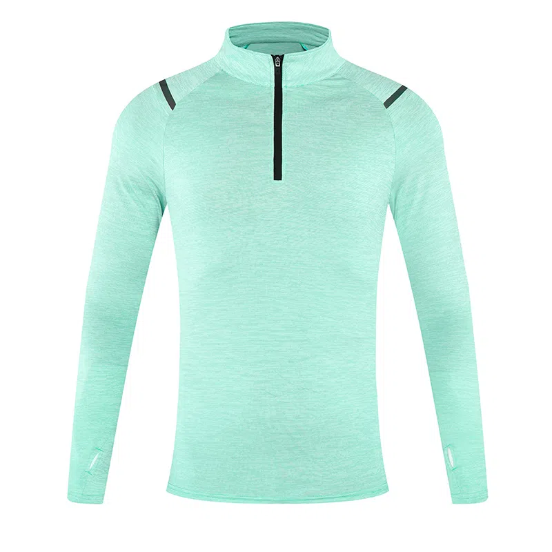 左岸 冰丝透气弹力立领半开胸拉链卫衣男士运动长袖日常通勤休闲紧身衣健身服女吸汗跑步上衣修身显瘦健身衣 男款
