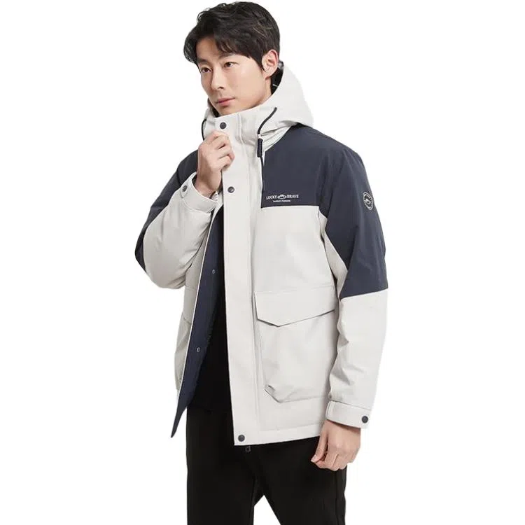古鲨 户外拼接拒水时尚羽绒服 男款