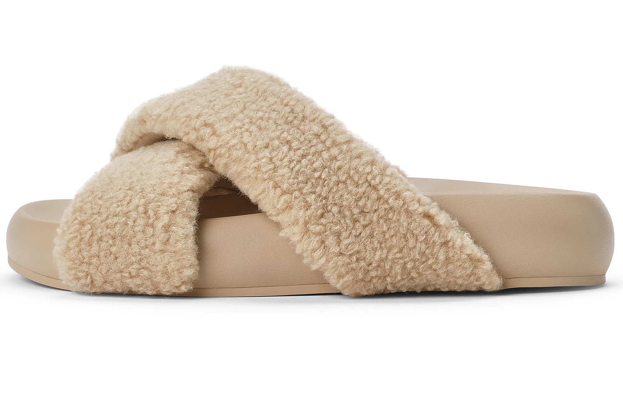 CHARLES&KEITH Plush Cross Strap Slides