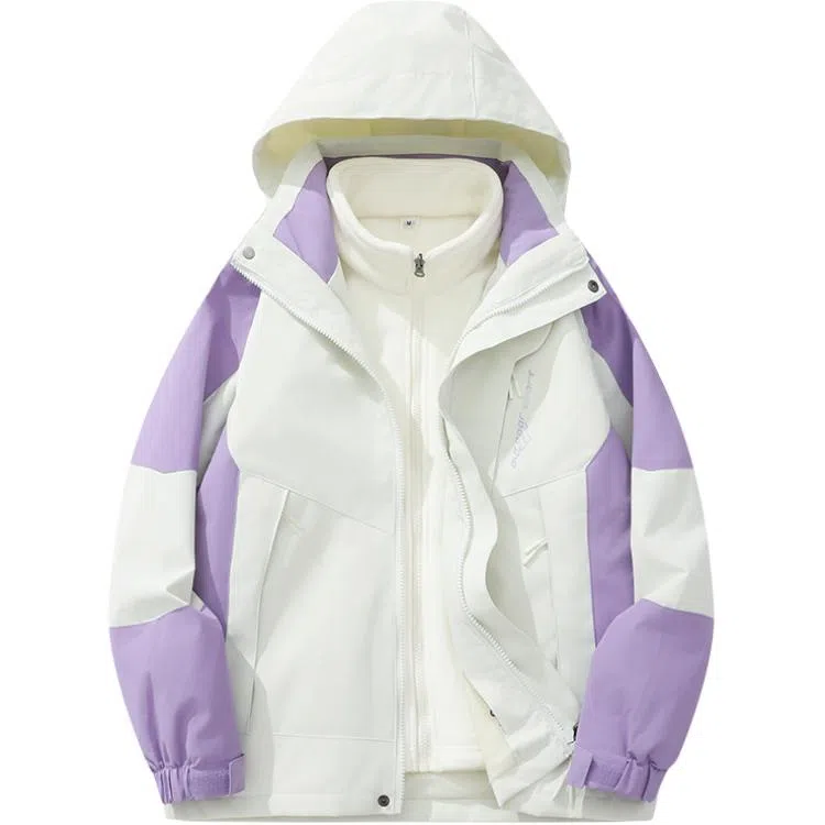 户外潮流长袖连帽三合一加厚运动外套 冲锋衣 男款