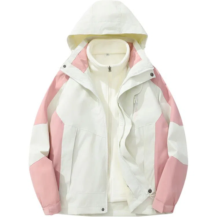 户外潮流长袖连帽三合一加厚运动外套 冲锋衣 男款