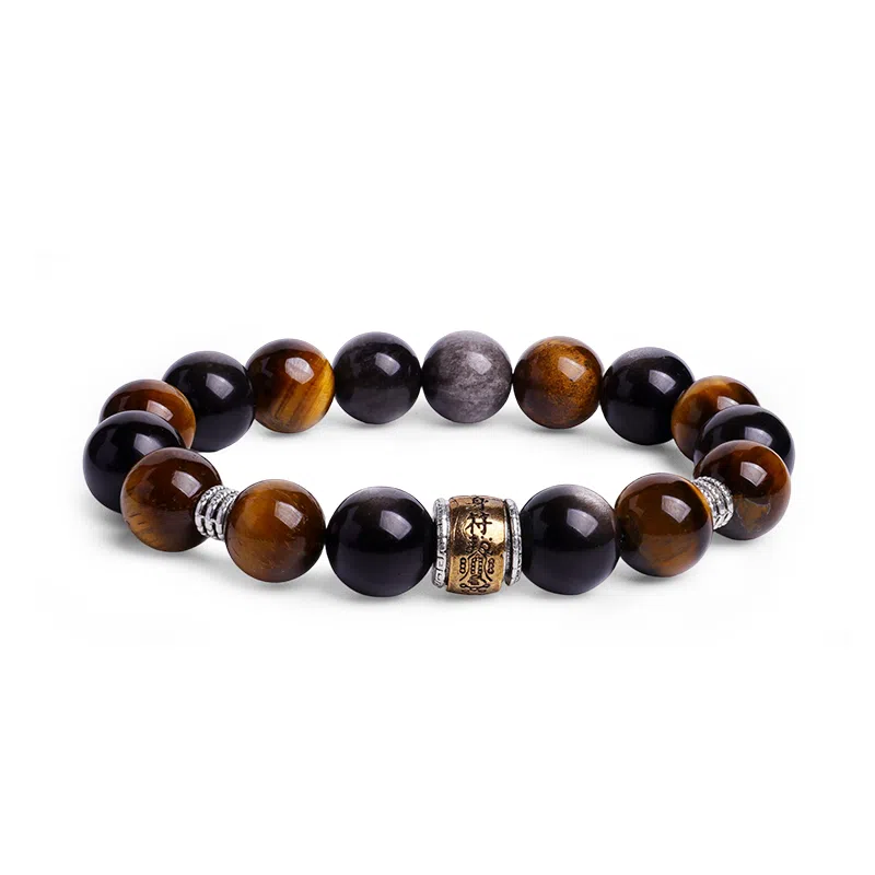 印象眸 新中式精致简约高级感转运珠单圈多财多福诸事顺利通勤古风手饰 礼盒包装#好运 黑曜石 手串 男女同款情侣款