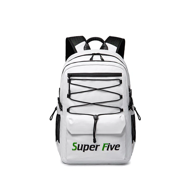 北极猎人 潮流工装学生高中生高颜值时尚学院风休闲大容量防水通勤 皮膜 双肩包背包书包电脑包 常规 男女同款情侣款 黑色/白色/灰色