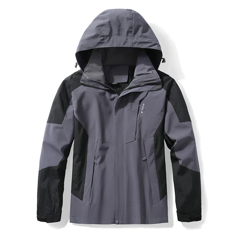 户外潮流长袖连帽三合一加厚运动外套 冲锋衣 男款