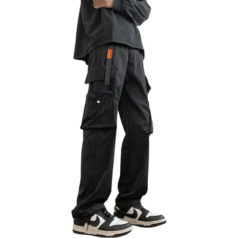 顶峰保罗 美式痞帅薄款简约工装直筒长裤大口袋设计感潮牌宽松小众百搭高街凉感舒适休闲裤 男女同款