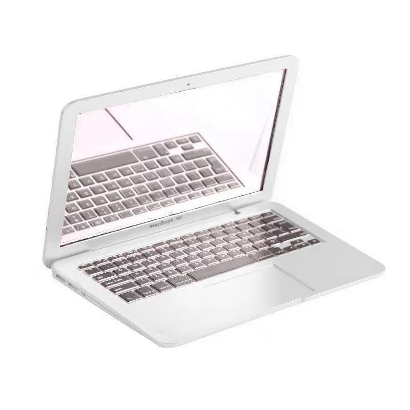 悦语创意迷你电脑小镜笔记本电脑随身带造型便携折叠苹果化妆镜镜子 折叠镜随身小镜