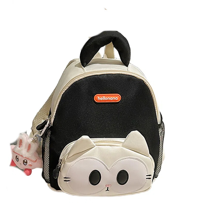 醇龙 卡通可爱 尼龙 双肩包 常规 男女同款情侣款 黑色，黄色，棕色，蓝色，紫色