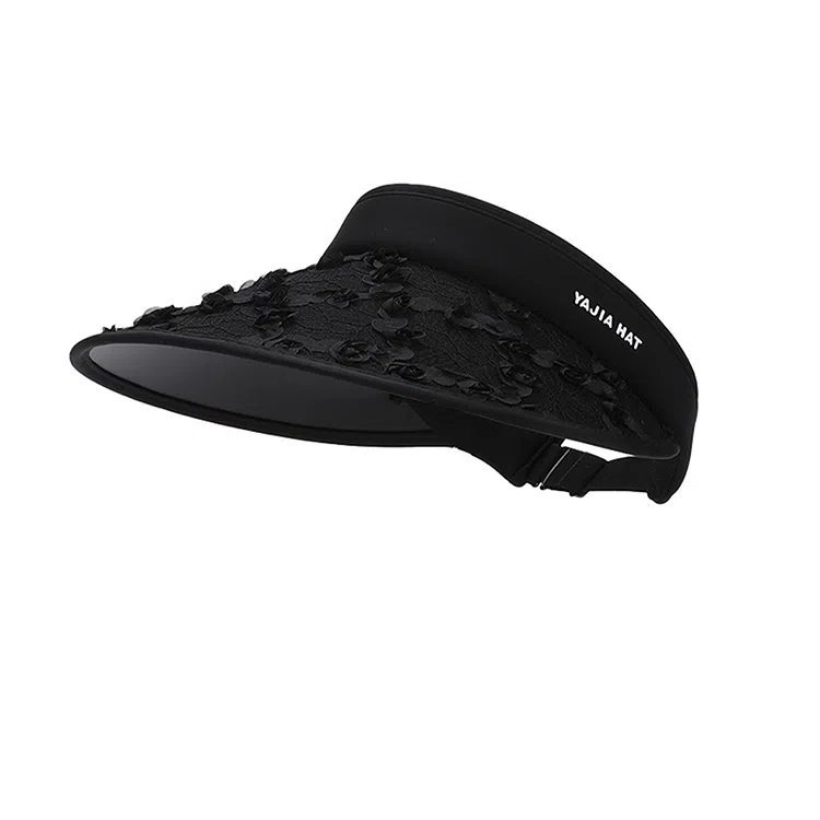 浪莎 户外沙滩帽防紫外线立体碎花空顶帽马拉松运动可扎马尾户外休闲 聚酯纤维 防晒帽 女款