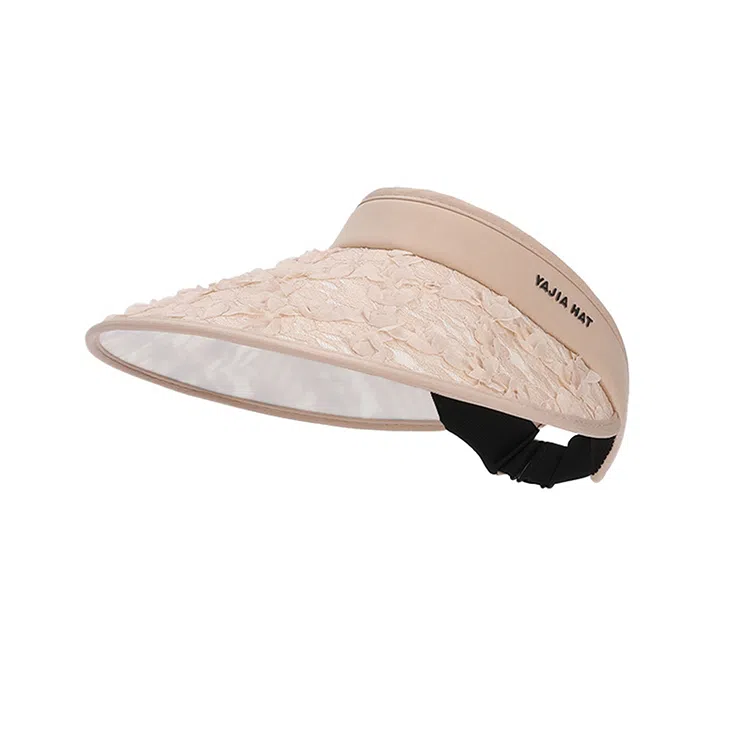 浪莎 户外沙滩帽防紫外线立体碎花空顶帽马拉松运动可扎马尾户外休闲 聚酯纤维 防晒帽 女款